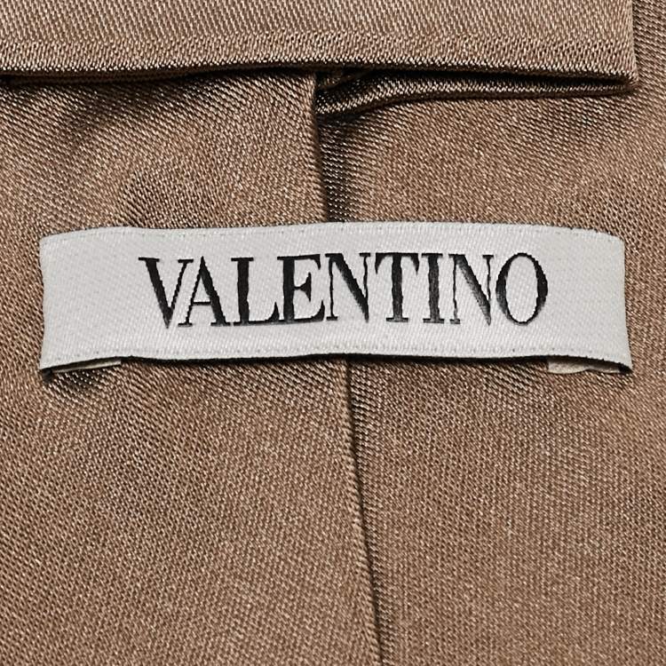 Pre Owned Valentino Light Brown Silk Tie