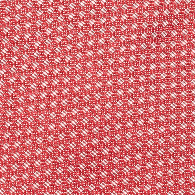 Pre Owned Valentino Red Patterned Silk Tie