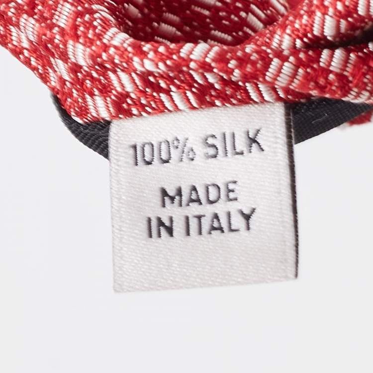 Pre Owned Valentino Red Patterned Silk Tie