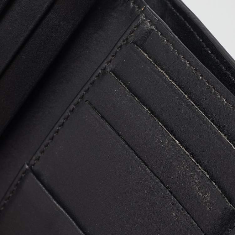 Pre Owned Valentino Black Leather VLTN Bifold Card Holder