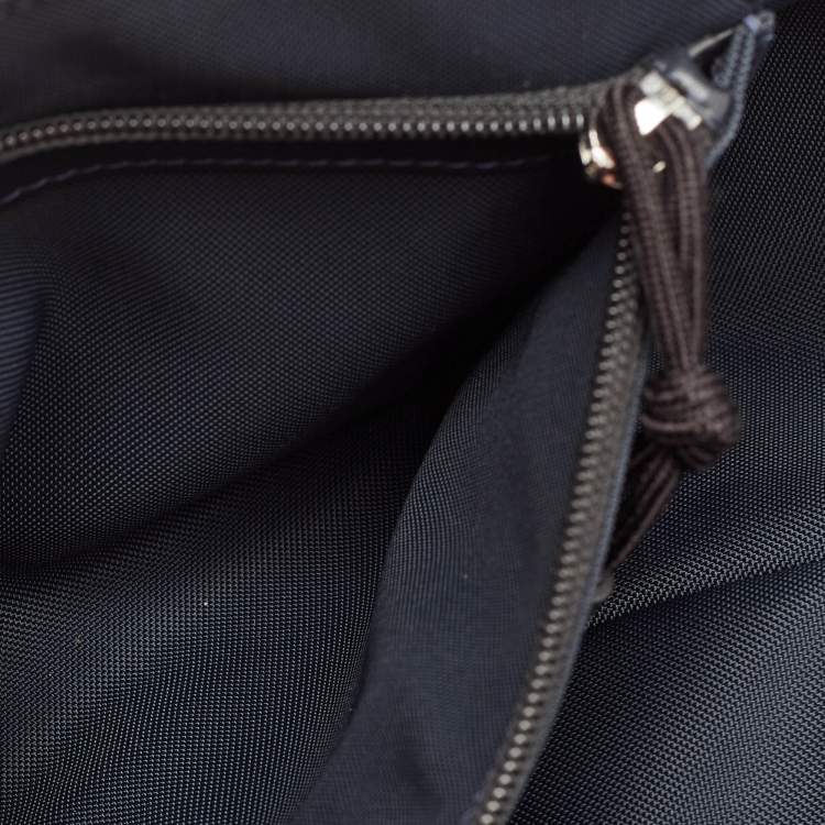 Pre Owned Valentino Dark Blue Leather and Nylon VLTN Travel Tote