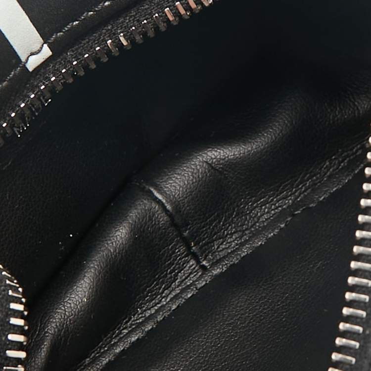 Pre Owned Valentino Black/White Leather VLTN Waist Belt Bag