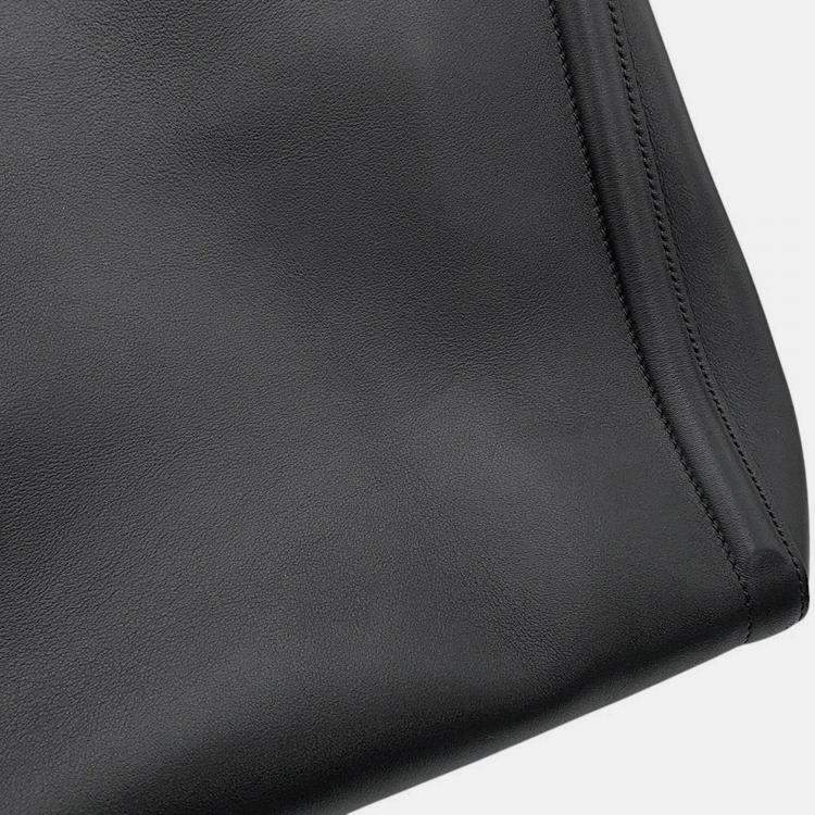 Pre Owned Valentino Garavani Antibes Medium Tote Black Calf Leather Size Medium