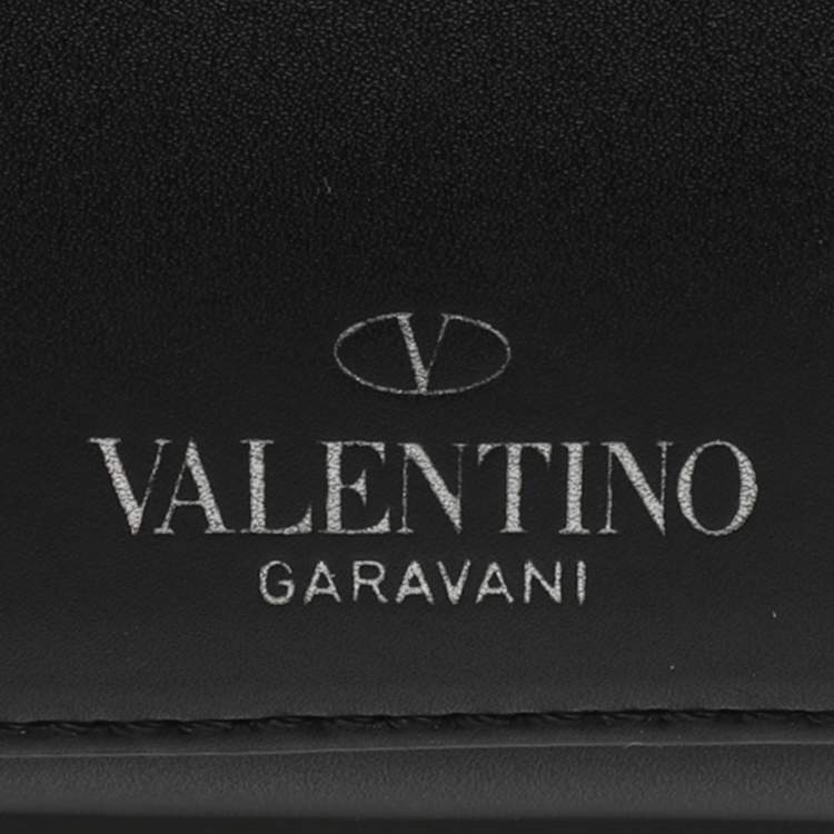 Pre Owned Valentino VLTN Black Leather Crossbody Bag