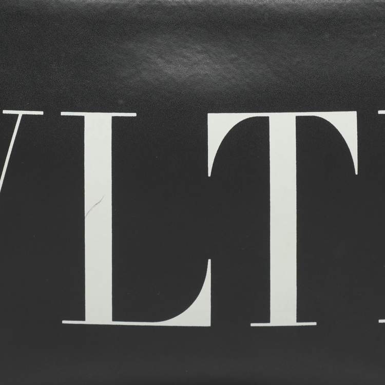Pre Owned Valentino VLTN Black Leather Crossbody Bag