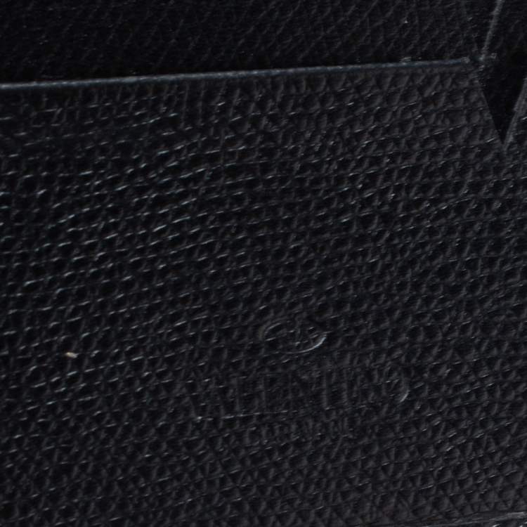 Pre Owned Valentino Black Leather Bifold Wallet