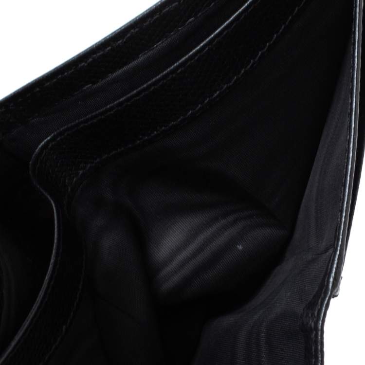 Pre Owned Valentino Black Leather Bifold Wallet