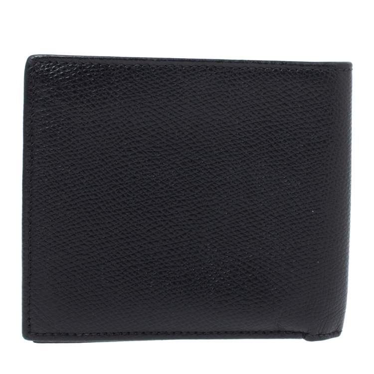 Pre Owned Valentino Black Leather Bifold Wallet