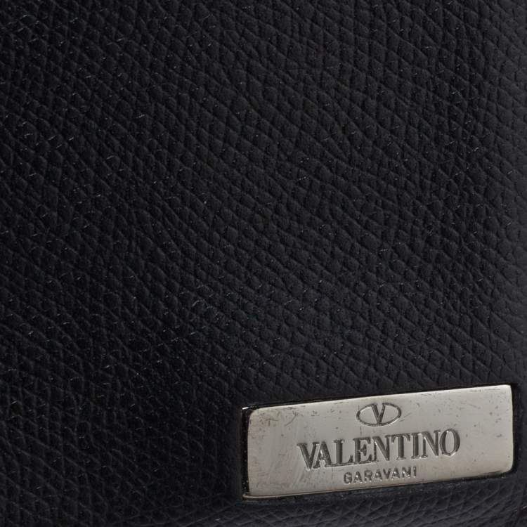 Pre Owned Valentino Black Leather Bifold Wallet