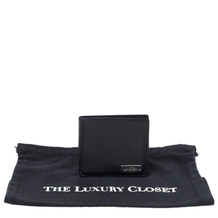 Pre Owned Valentino Black Leather Bifold Wallet