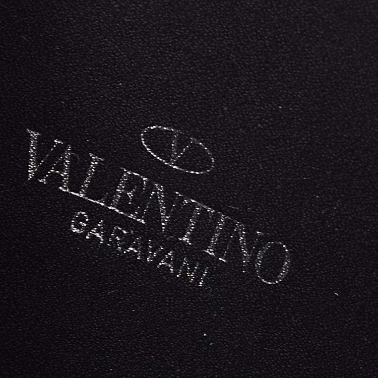 Pre Owned Valentino Black Leather VLTN Lanyard Coin Purse