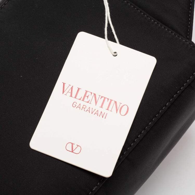 Pre Owned Valentino Black Nylon and Leather VLogo Belt Bag