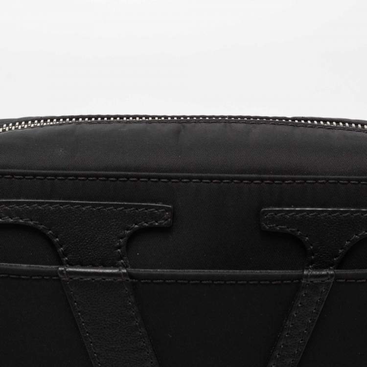 Pre Owned Valentino Black Nylon and Leather VLogo Belt Bag