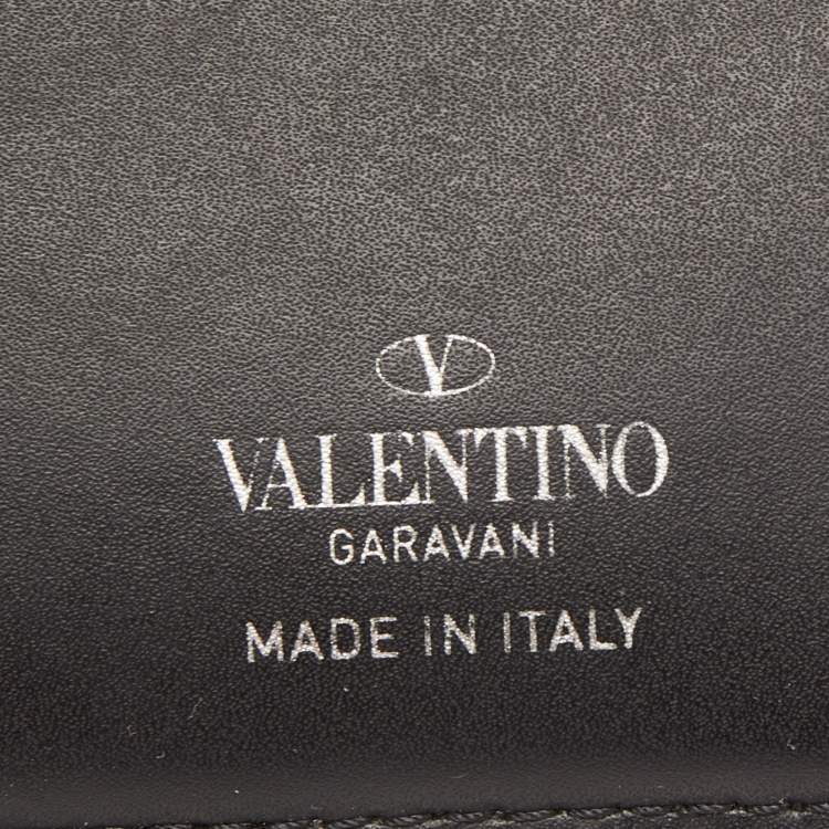 Pre Owned Valentino Red/White Leather VLTN Times Bifold Wallet 