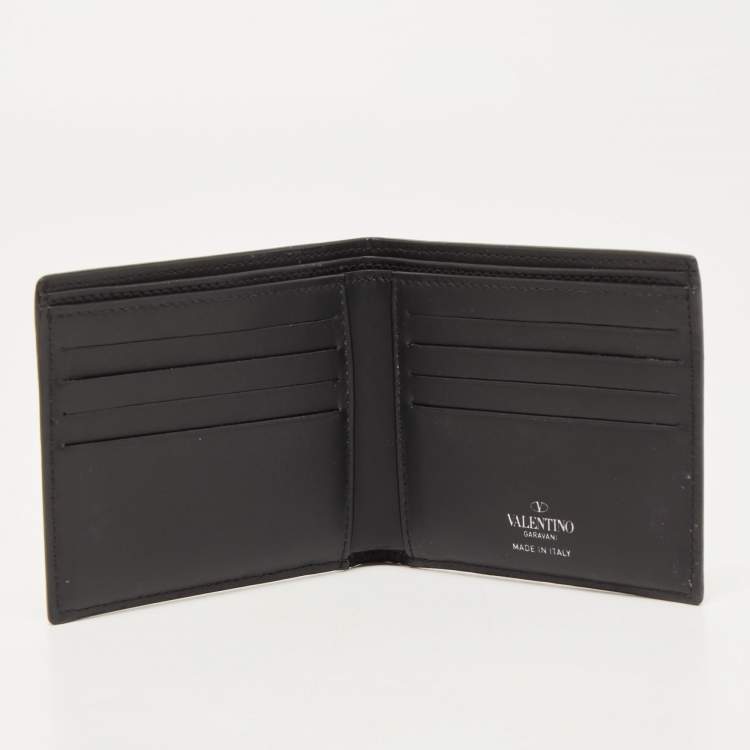 Pre Owned Valentino Red/White Leather VLTN Times Bifold Wallet 