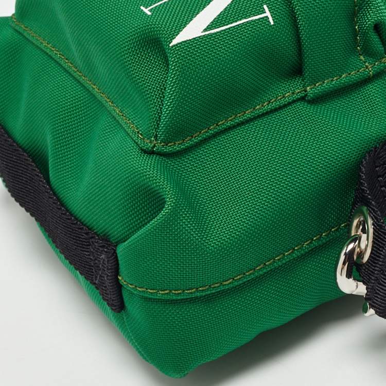 Pre Owned Valentino Green Nylon Mini VLTN Backpack