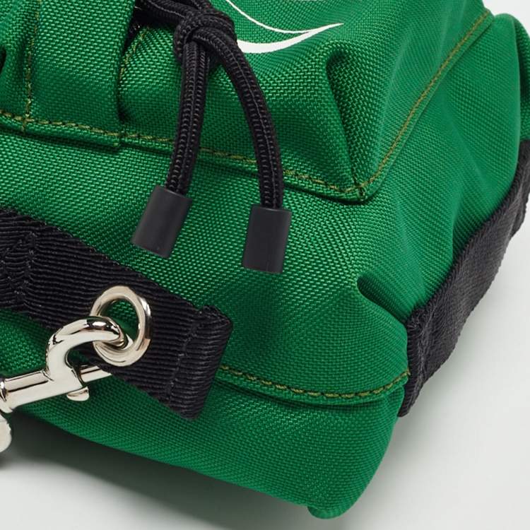 Pre Owned Valentino Green Nylon Mini VLTN Backpack