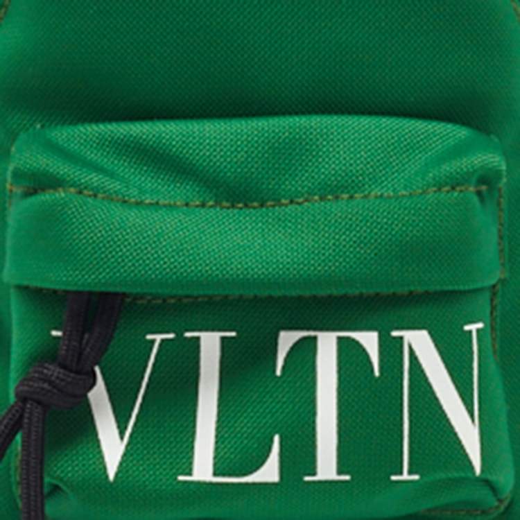 Pre Owned Valentino Green Nylon Mini VLTN Backpack