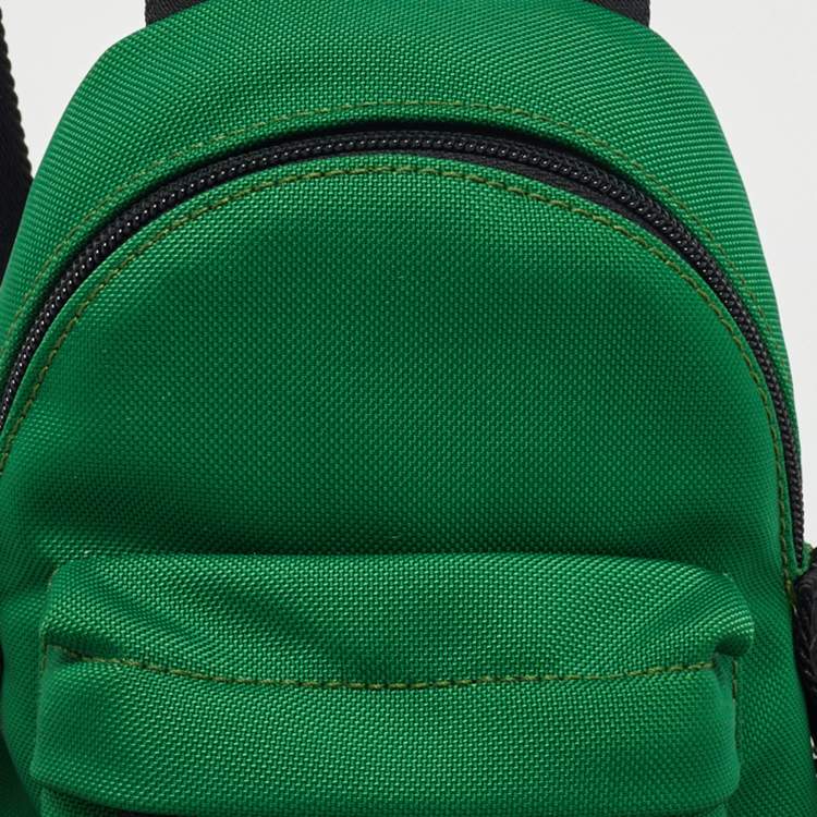 Pre Owned Valentino Green Nylon Mini VLTN Backpack