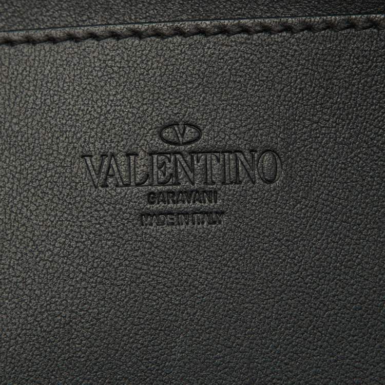 Pre Owned Valentino Black Canvas and Leather Convertible Waist Crossbody Bag