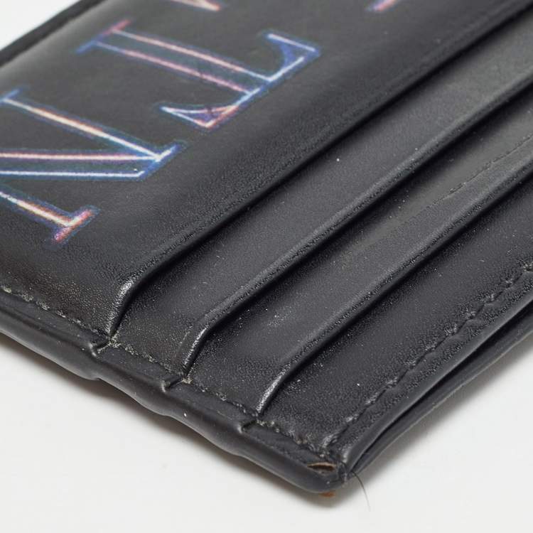 Pre Owned Valentino Black Leather VLTN Card Holder