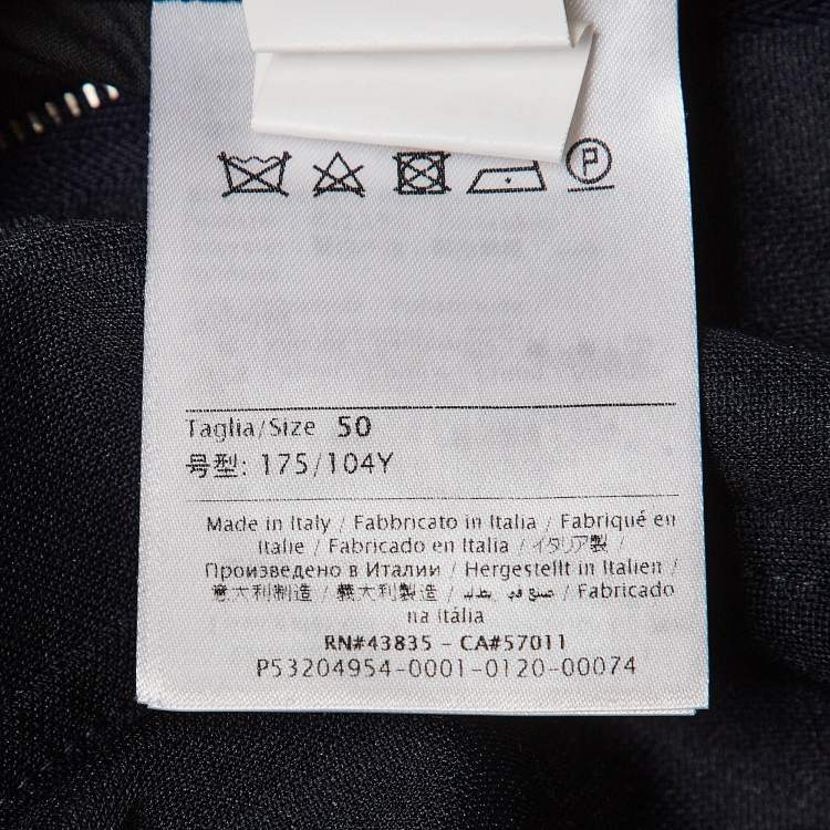 Pre Owned Valentino Navy Blue Cotton Knit Contrast Archive Stripe Track Jacket L