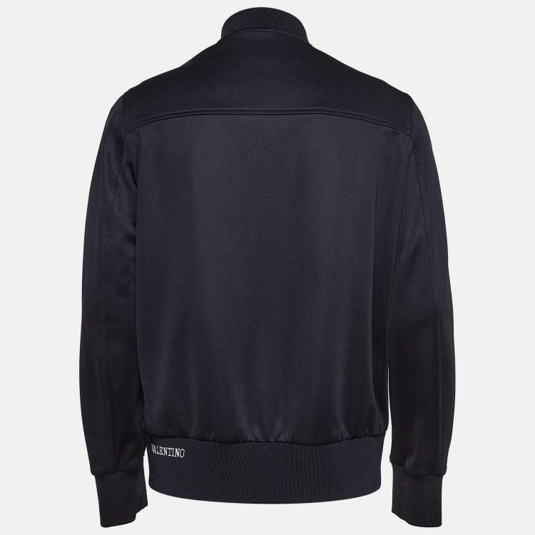 お歳暮 のし Valentino Stripe Archive Contrast Knit Cotton Blue Navy ジャケット・アウター
