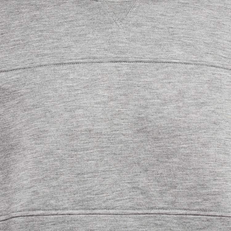 Pre Owned Valentino Grey Leather Trim Neoprene Sweatshirt L