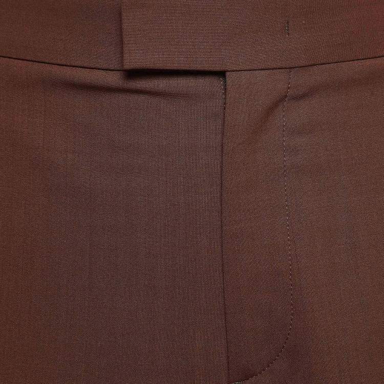 Pre Owned Valentino Brown Wool Blend Shorts M