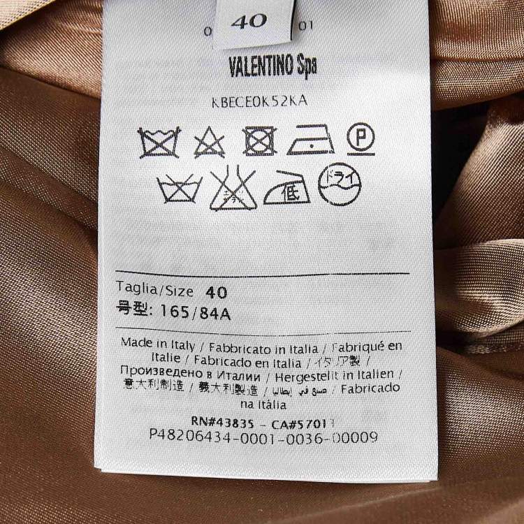 Pre Owned Valentino Beige/Blue Floral Embroidered Satin Sukajan Jacket S