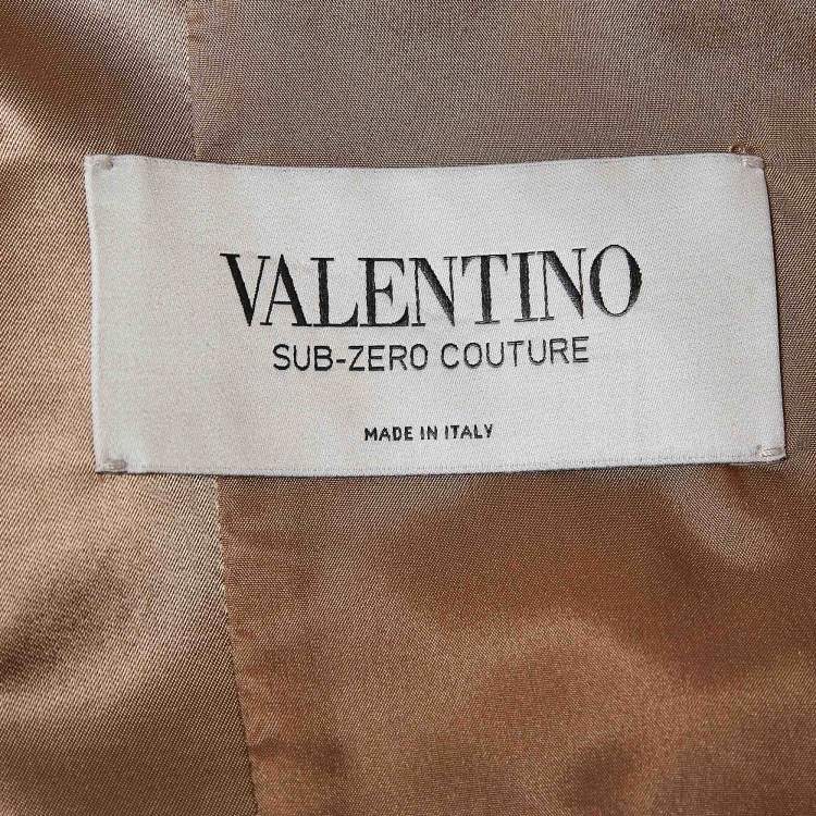 Pre Owned Valentino Beige/Blue Floral Embroidered Satin Sukajan Jacket S