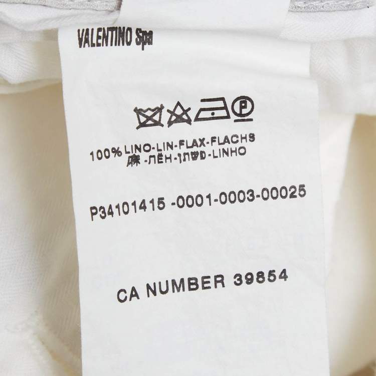 Pre Owned Valentino White Linen Tailored Suit L