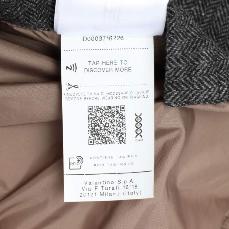 Pre Owned Valentino Multicolor Wool Blend Cashmere Hooded Puffer Jacket S