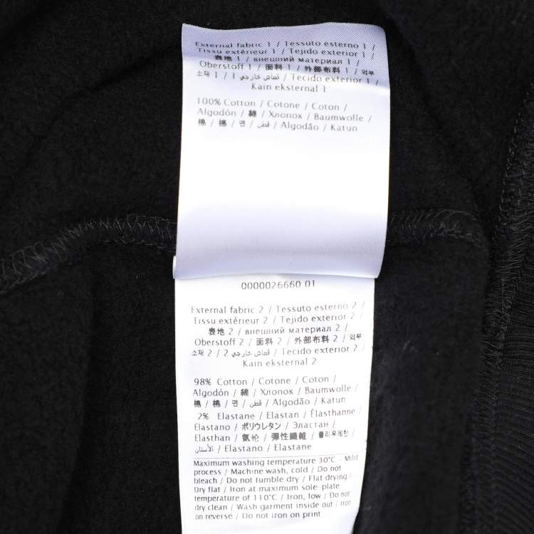Pre Owned Valentino Black Cotton Knit Logo Embossed Hoodie M
