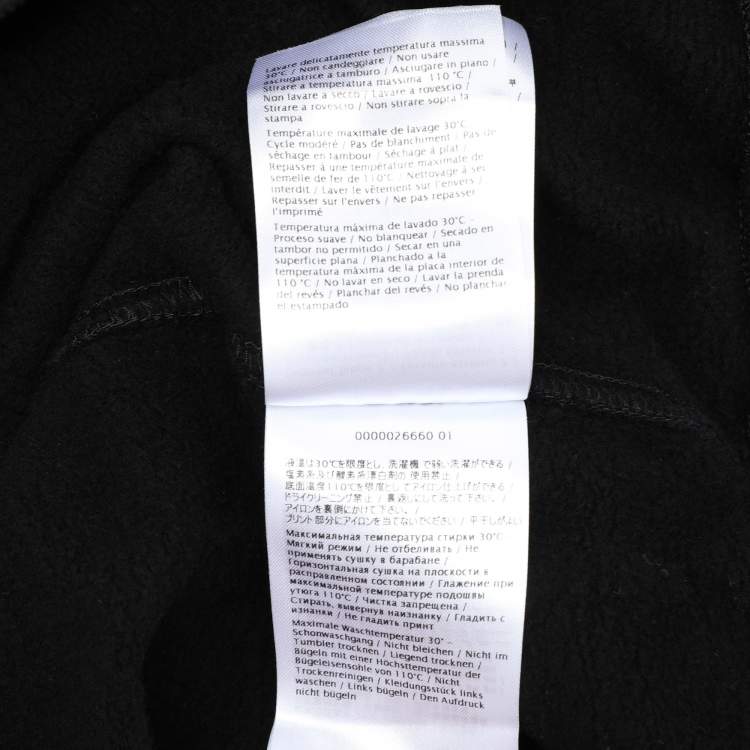 Pre Owned Valentino Black Cotton Knit Logo Embossed Hoodie M