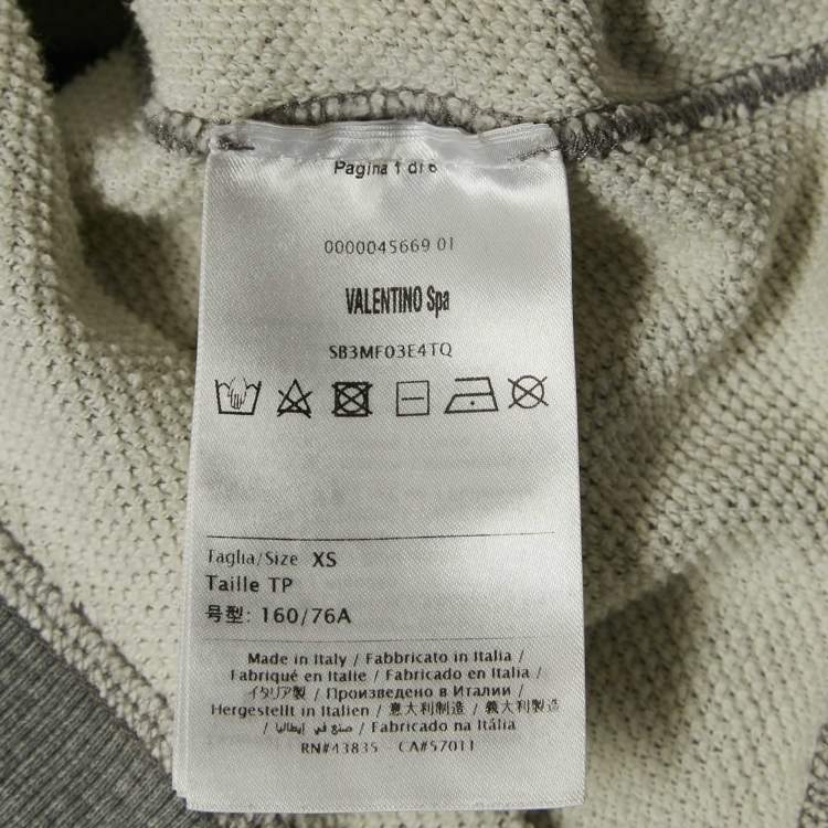 Pre Owned Valentino Grey Musicalculation Print Cotton Print Sweatshirt XS