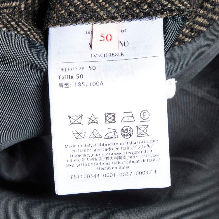 Pre Owned Valentino Brown Studded Wool Tweed Zip-Up Jacket L