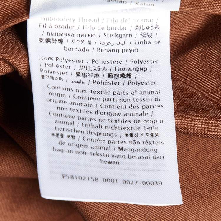 Pre Owned Valentino Brown Cotton Bead Embellished Blouson Jacket S