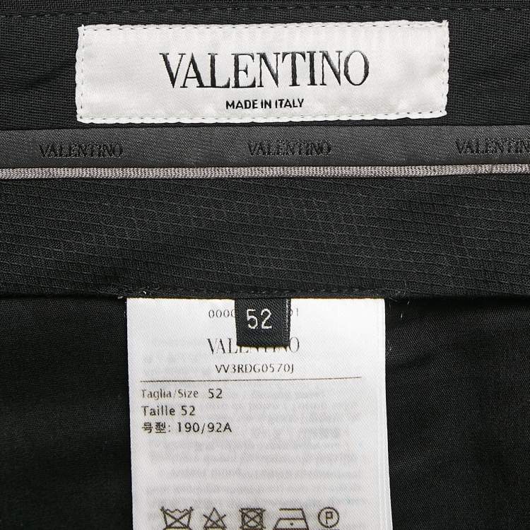 Pre Owned Valentino Black Wool Pleated Shorts XXL