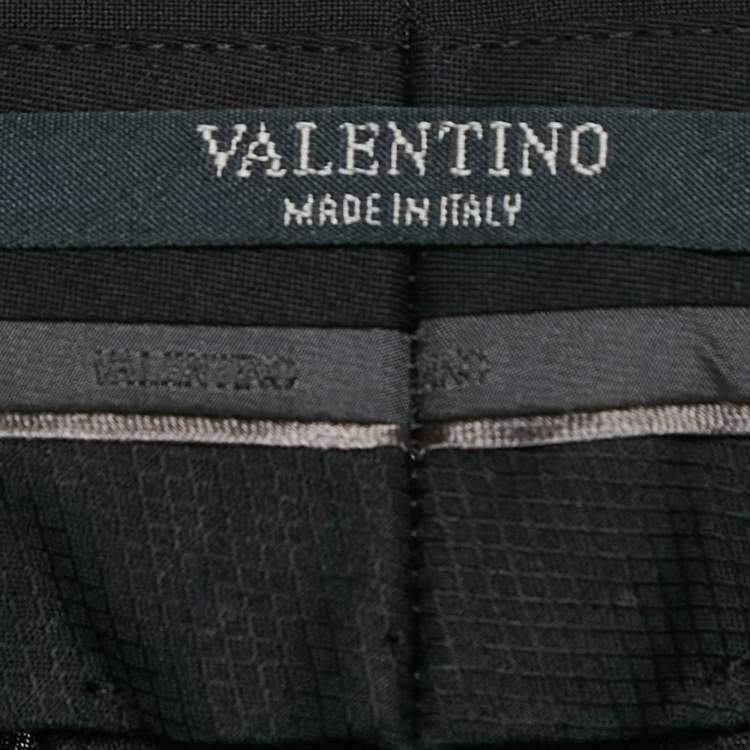 Pre Owned Valentino Black Wool Pleated Shorts XXL
