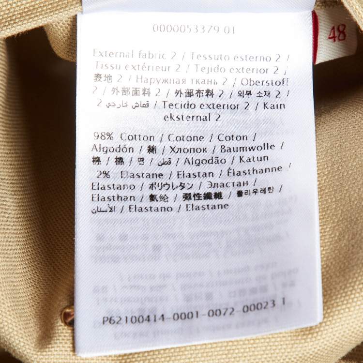 Pre Owned Valentino Beige Studded Cotton Zip-Up Jacket M