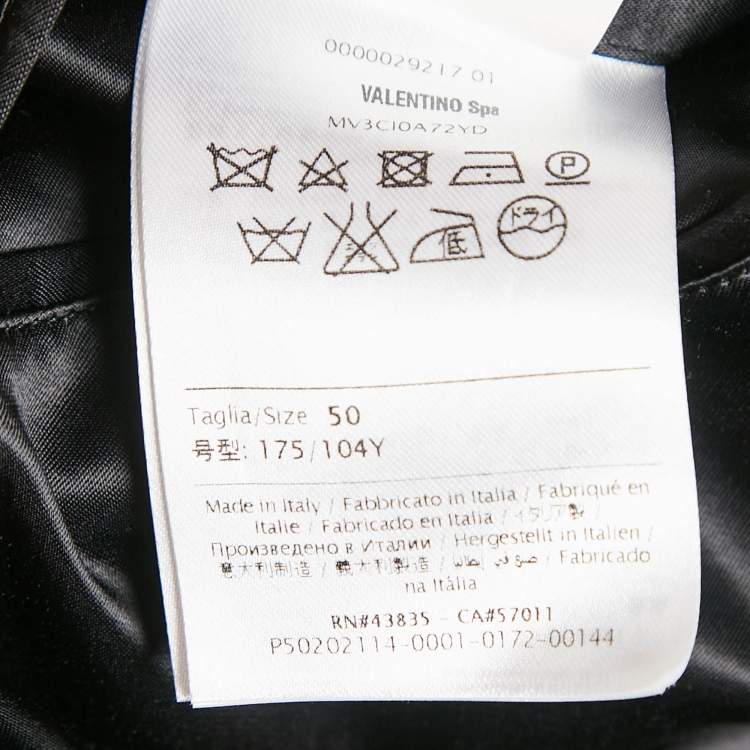 Pre Owned Valentino Black Rockstud Satin Bomber Jacket L