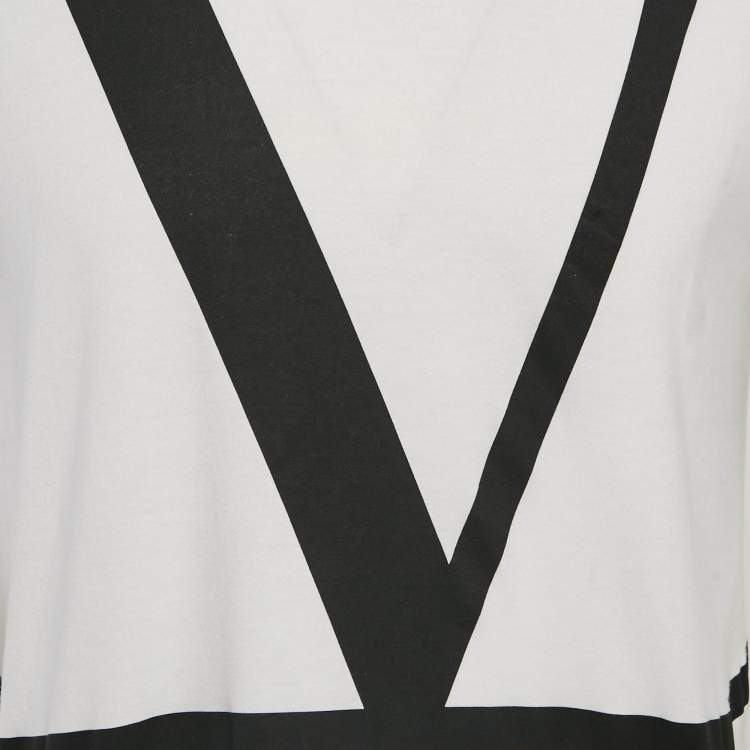 Pre Owned Valentino White Vlogo Print Jersey Short Sleeve T-Shirt M