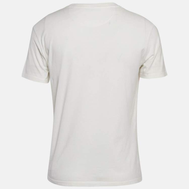 Pre Owned Valentino White Vlogo Print Jersey Short Sleeve T-Shirt M
