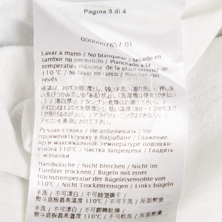 Pre Owned Valentino White Starts Print Jersey Raw Edge T-Shirt L