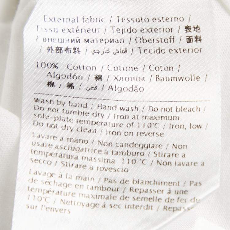 Pre Owned Valentino White Starts Print Jersey Raw Edge T-Shirt L