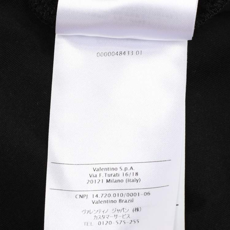 Pre Owned Valentino Black Cotton Blend VLTN Hoodie S