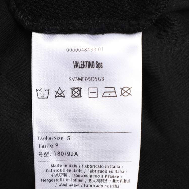 Pre Owned Valentino Black Cotton Blend VLTN Hoodie S