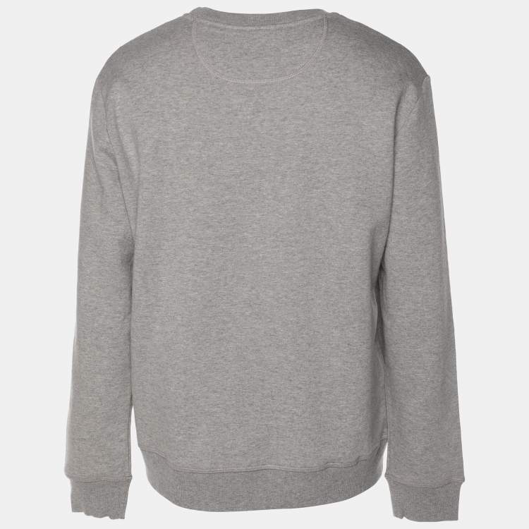 Pre Owned Valentino Grey Cotton Blend VLTN  Long Sleeve Sweater L