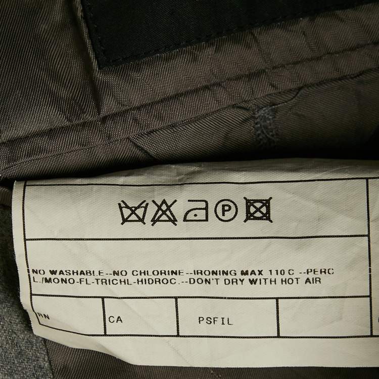 Pre Owned Valentino Grey Wool Single Breasted Blazer L